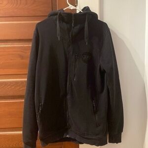 Wear Colour Black Zip Hoodie